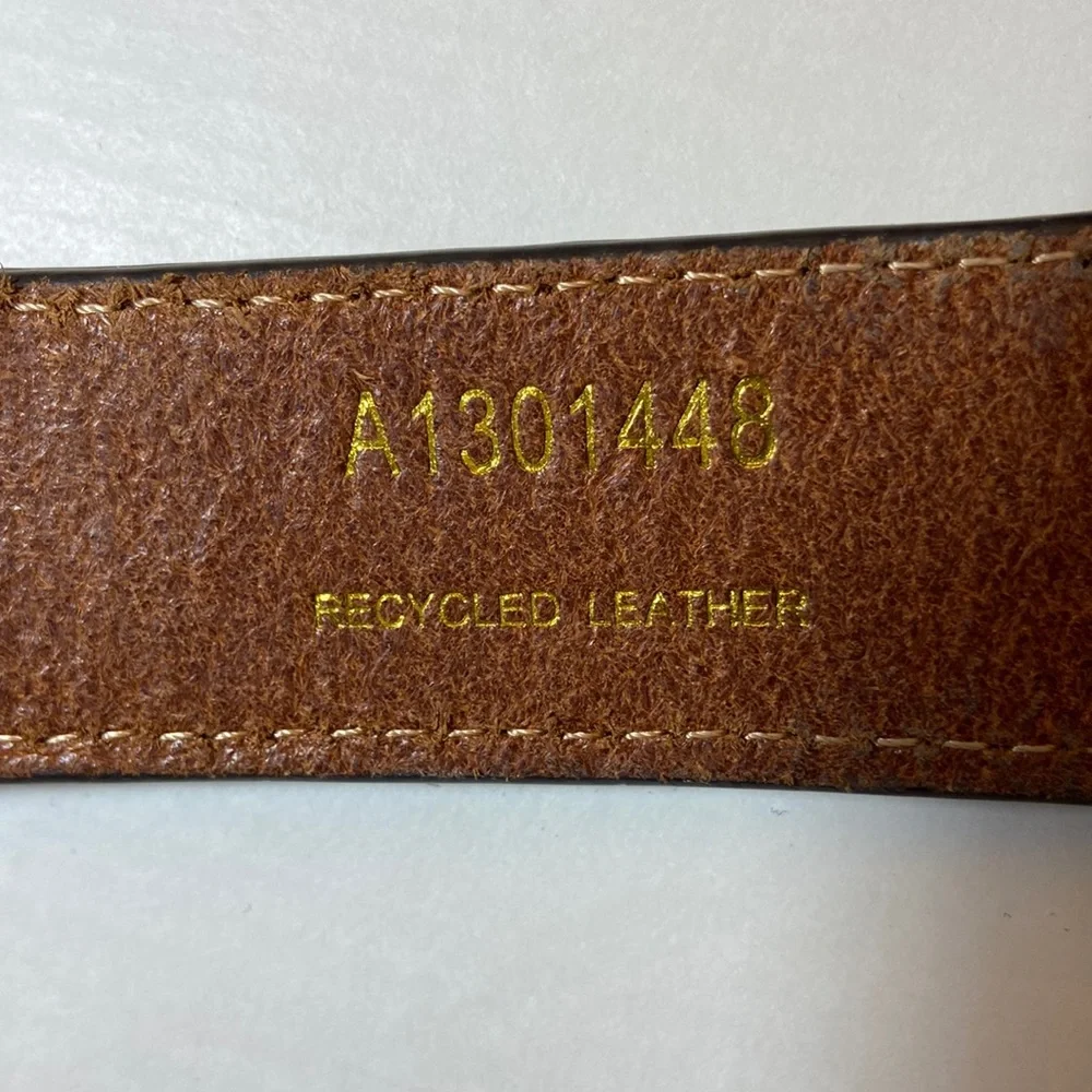 Ariat Brown Leather Boys Western Belt Tapestry Strap Inlay Silvertone Medallion